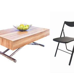 Largenta-space-saving-coffee-to-dining-transforming-table-plus-valdis-folding-chair-set-2
